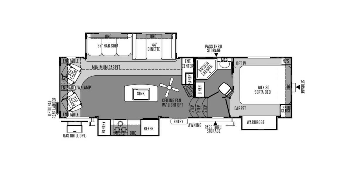 2014 Rockwood Signature Ultra Lite 8285IKWS Fifth Wheel at Big Adventure RV STOCK# Consign1402 Floor plan Layout Photo