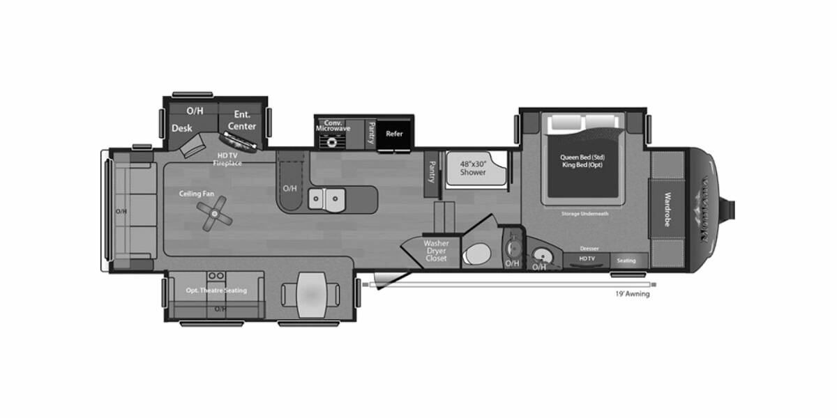 2015 Keystone Montana 3402RL Fifth Wheel at Big Adventure RV STOCK# KM15007 Floor plan Layout Photo