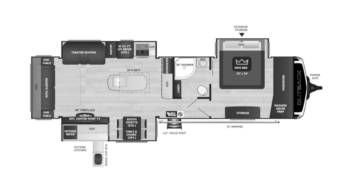 2024 Keystone Outback Premium 330RL Travel Trailer at Big Adventure RV STOCK# OU24854 Floor plan Layout Photo