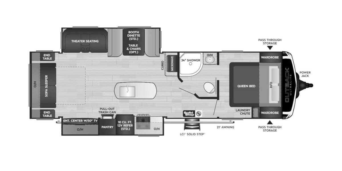 2024 Keystone Outback Ultra-Lite 292URL Travel Trailer at Big Adventure RV STOCK# OU24864 Floor plan Layout Photo