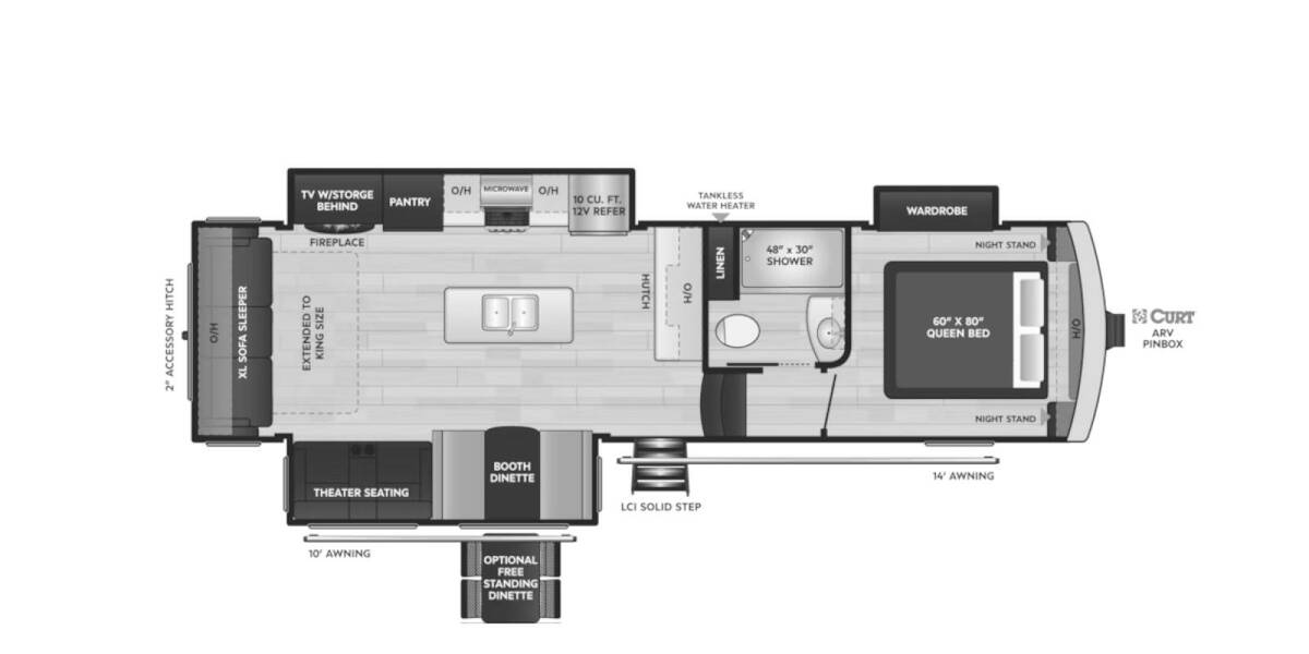 2024 Keystone Arcadia Super Lite 292SLRL Fifth Wheel at Big Adventure RV STOCK# AR24885 Floor plan Layout Photo