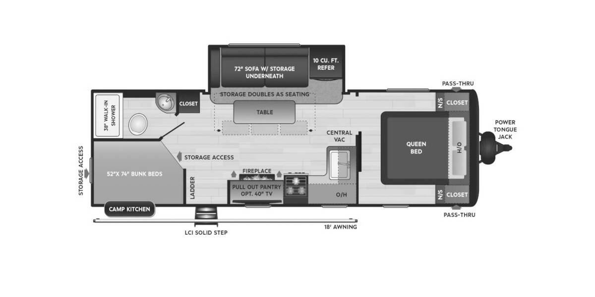2021 Keystone Hideout LHS 250BH Travel Trailer at Big Adventure RV STOCK# Hi21584 Floor plan Layout Photo