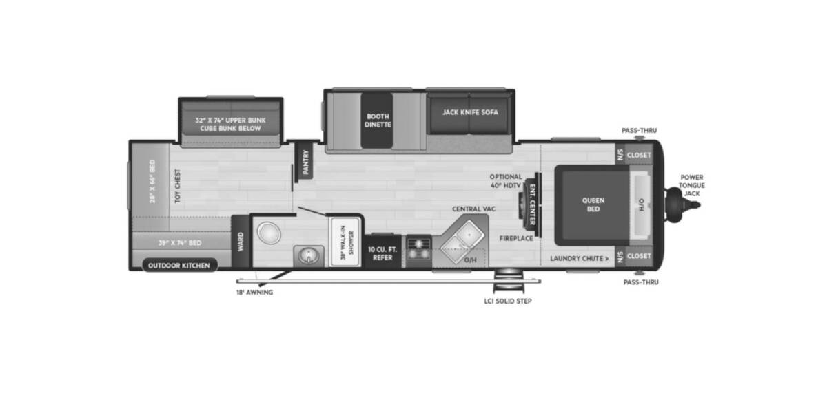 2021 Keystone Hideout LHS 318BR Travel Trailer at Big Adventure RV STOCK# Hi21573 Floor plan Layout Photo