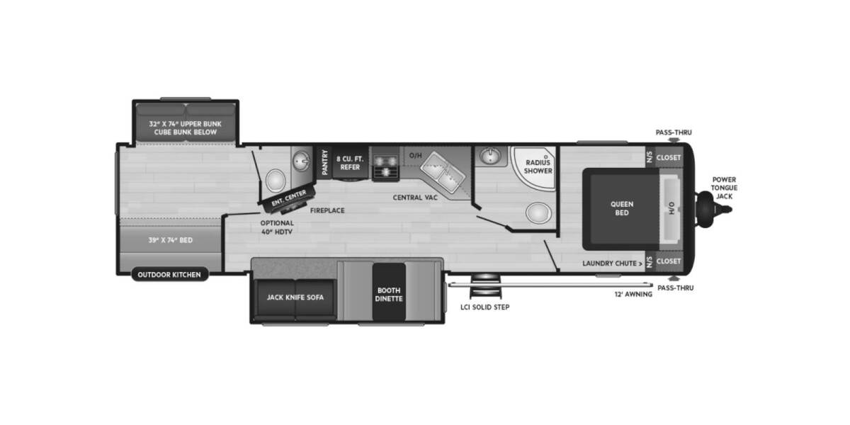 2021 Keystone Hideout LHS 338BR Travel Trailer at Big Adventure RV STOCK# Hi21606 Floor plan Layout Photo