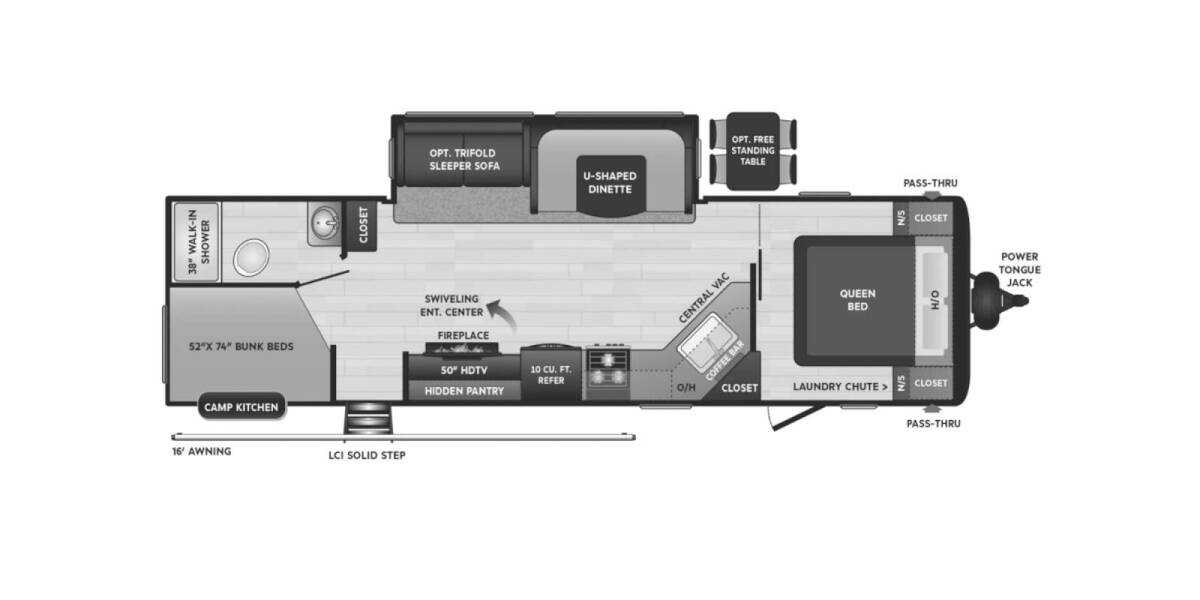 2021 Keystone Hideout 29DFS Travel Trailer at Big Adventure RV STOCK# Hi21604 Floor plan Layout Photo