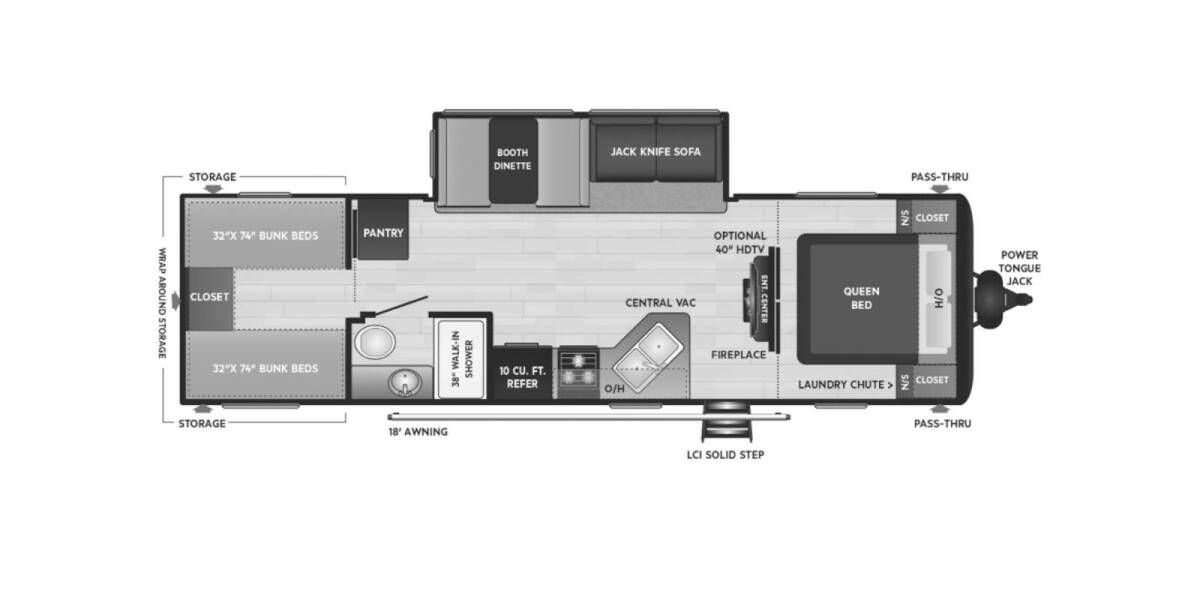 2021 Keystone Hideout LHS 290QB Travel Trailer at Big Adventure RV STOCK# Hi21615 Floor plan Layout Photo