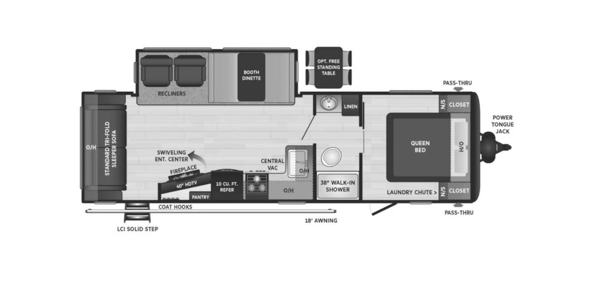 2021 Keystone Hideout 27RLS Travel Trailer at Big Adventure RV STOCK# Hi21614 Floor plan Layout Photo