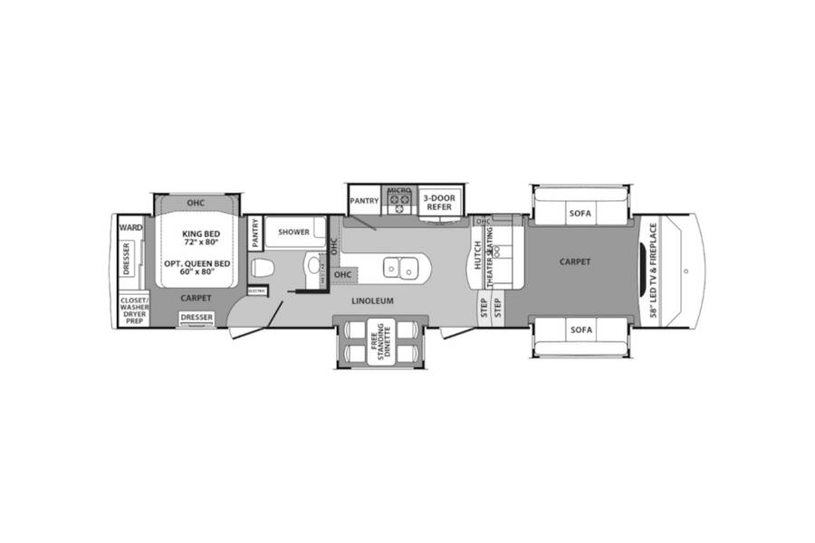 2016 Cardinal 3825FL Fifth Wheel at Big Adventure RV STOCK# FR16006 Floor plan Layout Photo