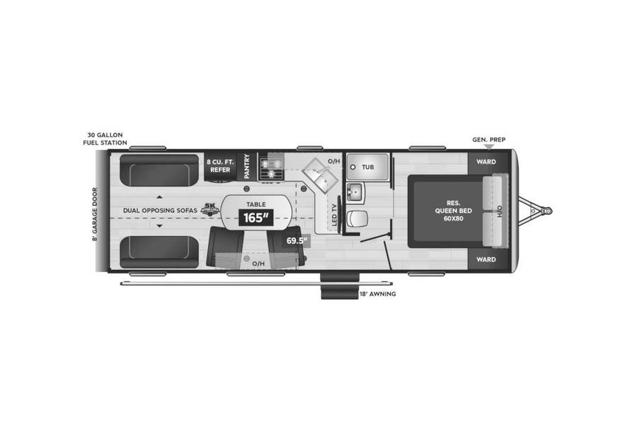 2021 Keystone Impact Vapor Lite 26V Travel Trailer at Big Adventure RV STOCK# IM21657 Floor plan Layout Photo