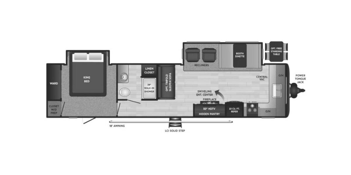 2022 Keystone Hideout 34FKDS Travel Trailer at Big Adventure RV STOCK# Hi22685 Floor plan Layout Photo