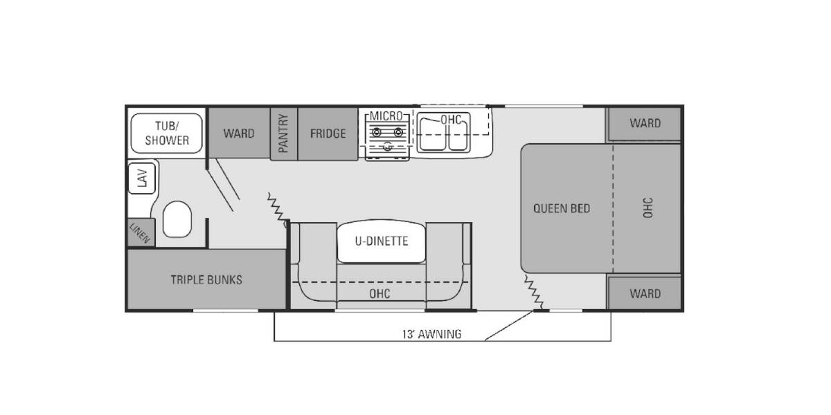 2014 Jayco Jay Feather Ultra Lite 228 Travel Trailer at Big Adventure RV STOCK# JF140010 Floor plan Layout Photo