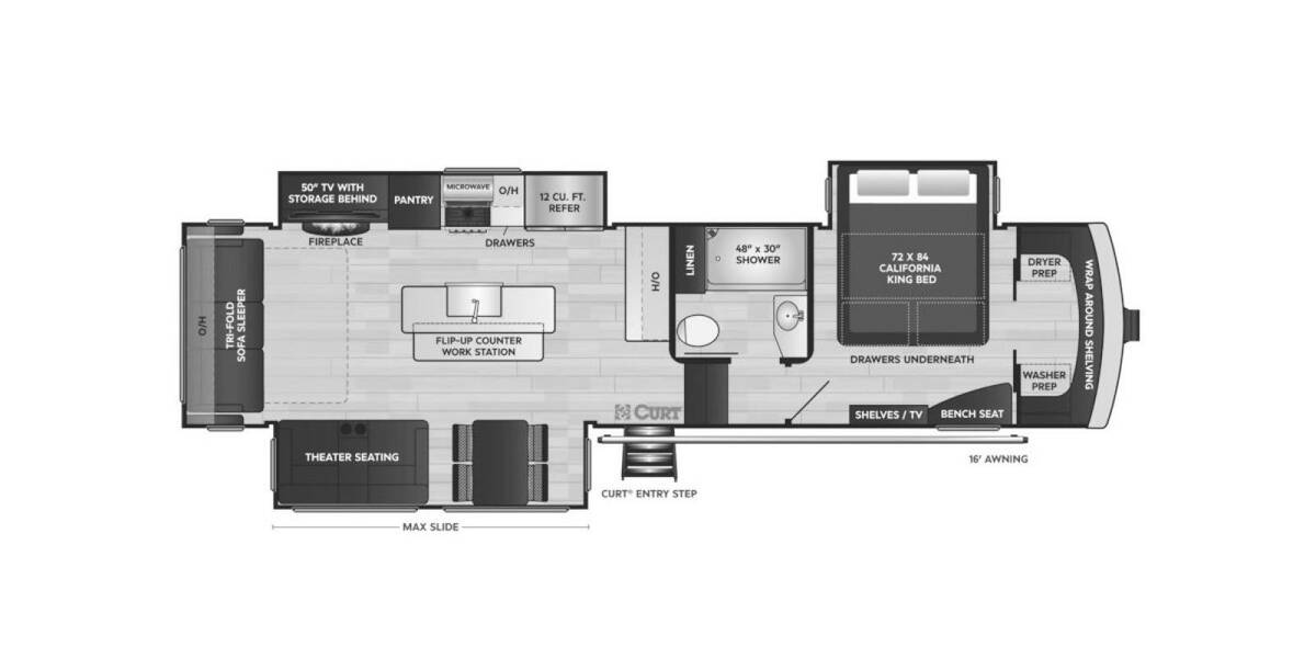 2022 Keystone Arcadia 3660RL Fifth Wheel at Big Adventure RV STOCK# AR22712 Floor plan Layout Photo