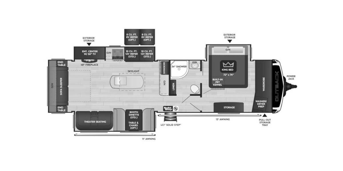 2022 Keystone Outback 328RL Travel Trailer at Big Adventure RV STOCK# OU22733 Floor plan Layout Photo