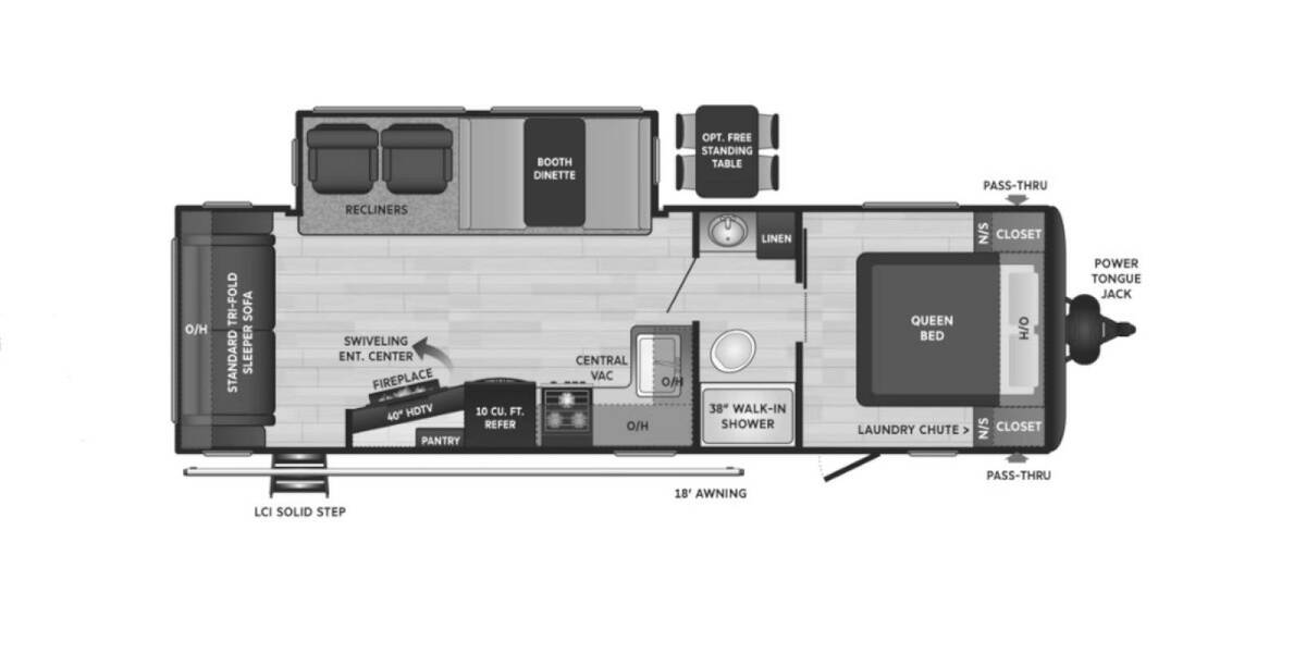 2022 Keystone Hideout 27RLS Travel Trailer at Big Adventure RV STOCK# Hi22771 Floor plan Layout Photo
