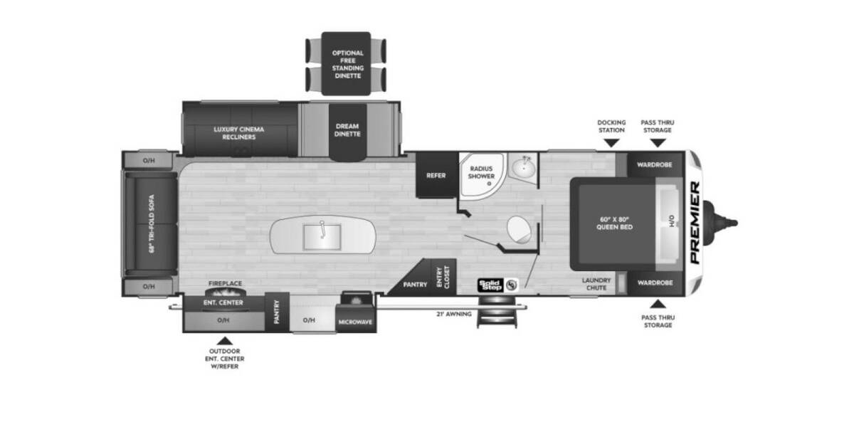 2022 Keystone Bullet Premier 30RIPR Travel Trailer at Big Adventure RV STOCK# BU22765 Floor plan Layout Photo