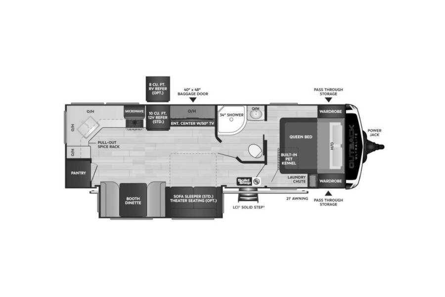 2022 Keystone Outback Ultra-Lite 260UML Travel Trailer at Big Adventure RV STOCK# OU22786 Floor plan Layout Photo