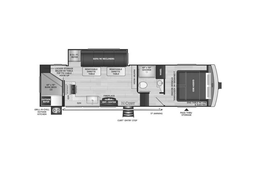 2022 Keystone Arcadia Half Ton 3370BH Fifth Wheel at Big Adventure RV STOCK# AR22780 Floor plan Layout Photo