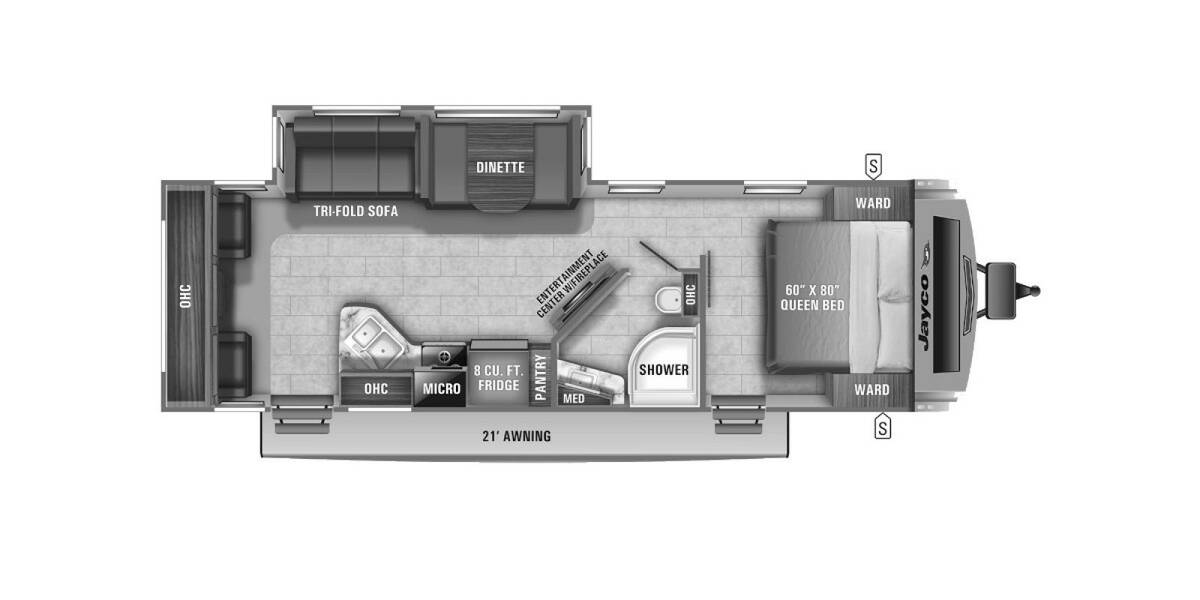 2021 Jayco White Hawk 28RL Travel Trailer at Big Adventure RV STOCK# JW21003 Floor plan Layout Photo