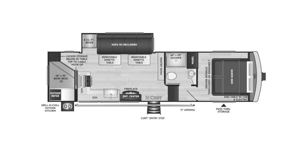 2022 Keystone Arcadia Half Ton 3370BH Fifth Wheel at Big Adventure RV STOCK# AR22789 Floor plan Layout Photo