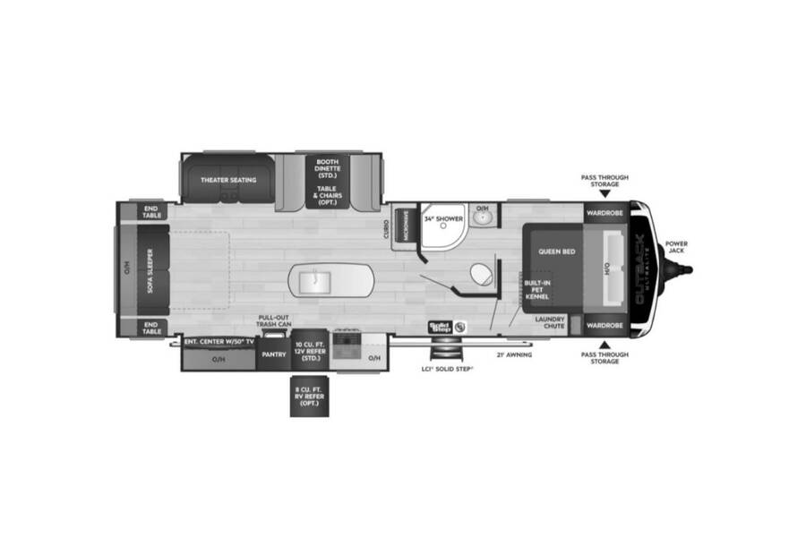 2022 Keystone Outback Ultra-Lite 292URL Travel Trailer at Big Adventure RV STOCK# OU22799 Floor plan Layout Photo