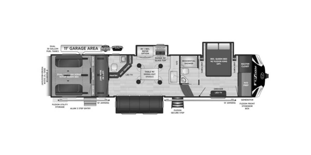 2022 Keystone Fuzion 373 Fifth Wheel at Big Adventure RV STOCK# FU22802 Floor plan Layout Photo