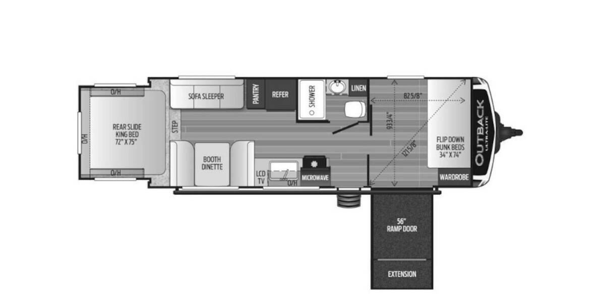 2019 Keystone Outback Ultra-Lite 240URS Travel Trailer at Big Adventure RV STOCK# OU19291 Floor plan Layout Photo