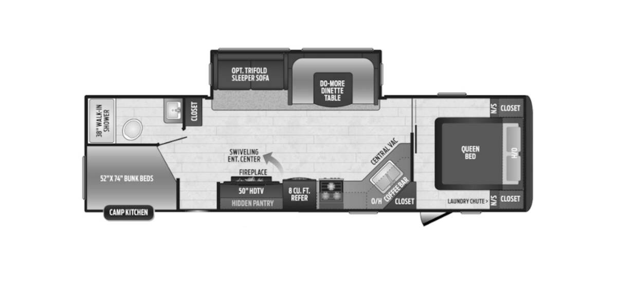 2020 Keystone Hideout 29DFS Travel Trailer at Big Adventure RV STOCK# Hi20351 Floor plan Layout Photo