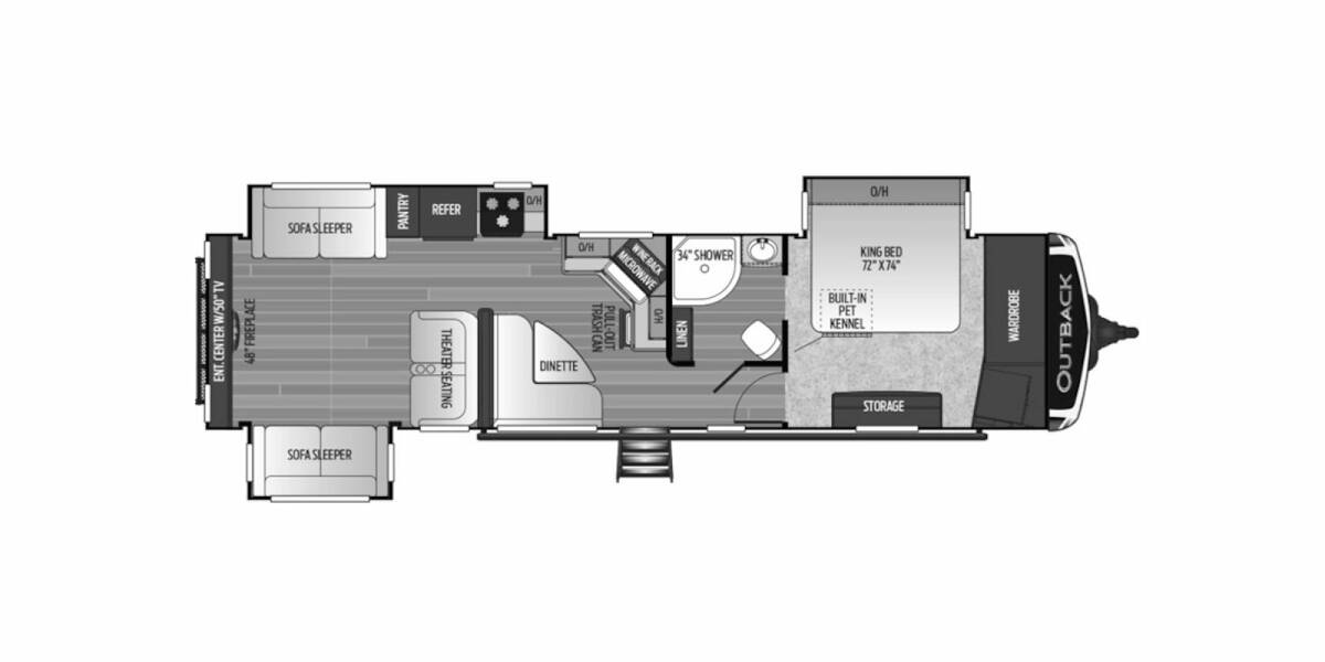 2019 Keystone Outback 341RD Travel Trailer at Big Adventure RV STOCK# OU19320 Floor plan Layout Photo