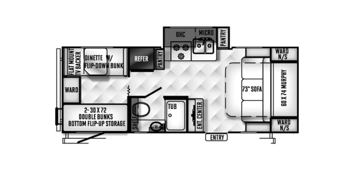 2016 Rockwood Mini Lite 2505S Travel Trailer at Big Adventure RV STOCK# RWM16001 Floor plan Layout Photo