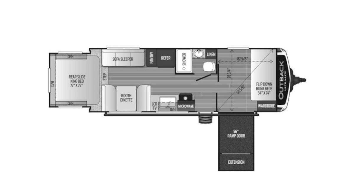 2020 Keystone Outback Ultra-Lite 240URS Travel Trailer at Big Adventure RV STOCK# OU20360 Floor plan Layout Photo