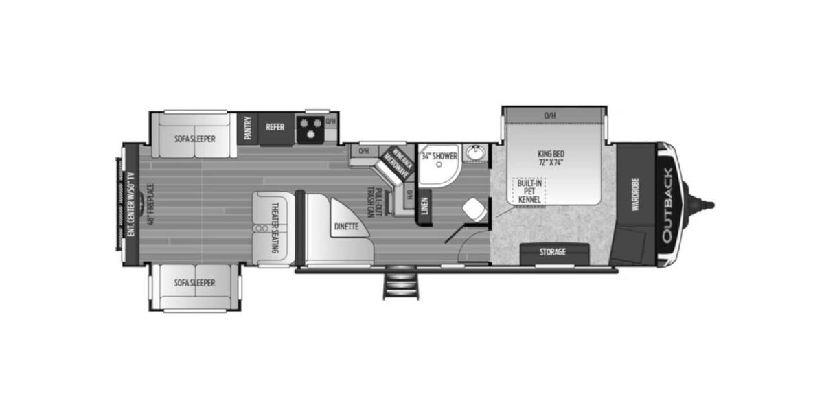 2020 Keystone Outback 341RD Travel Trailer at Big Adventure RV STOCK# OU20383 Floor plan Layout Photo