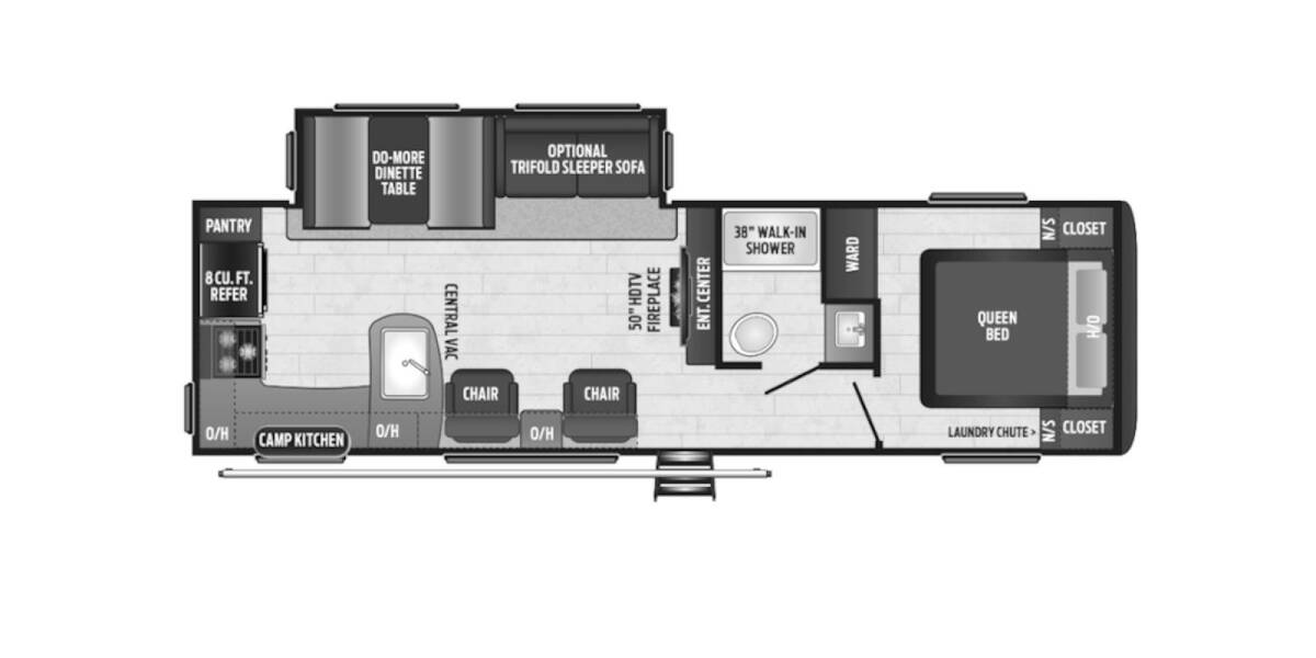 2020 Keystone Hideout 28RKS Travel Trailer at Big Adventure RV STOCK# Hi20401 Floor plan Layout Photo