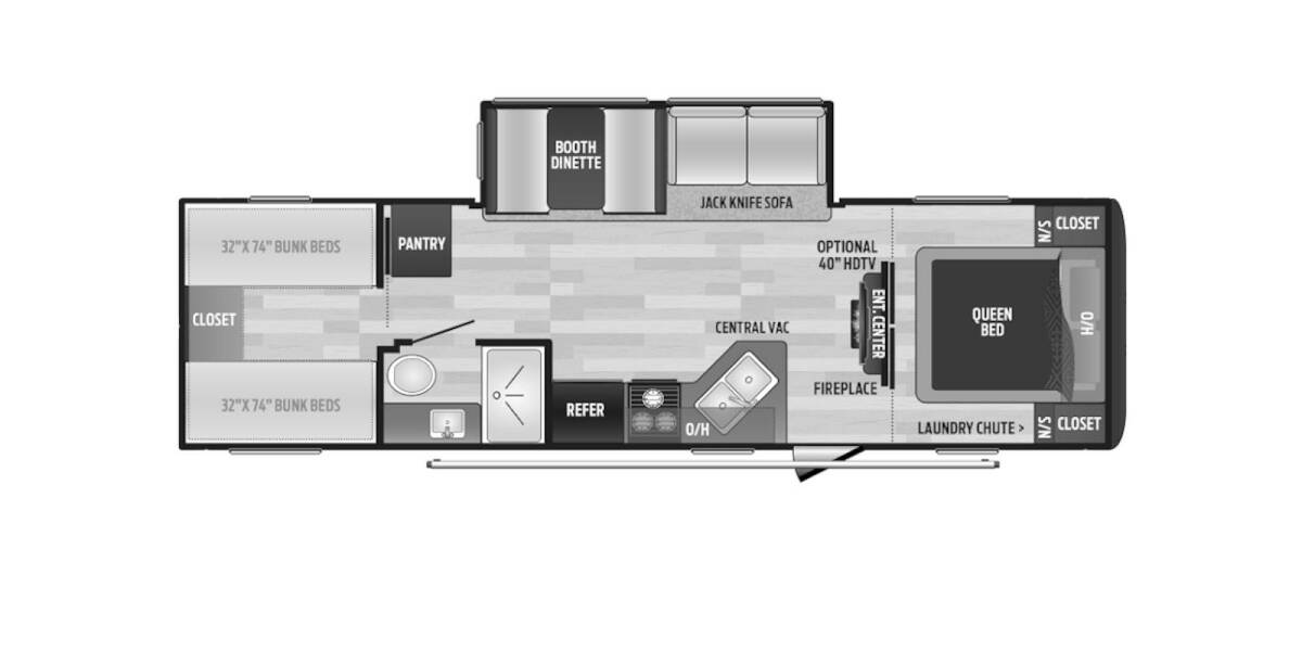 2020 Keystone Hideout LHS 290LHS Travel Trailer at Big Adventure RV STOCK# Hi20400 Floor plan Layout Photo