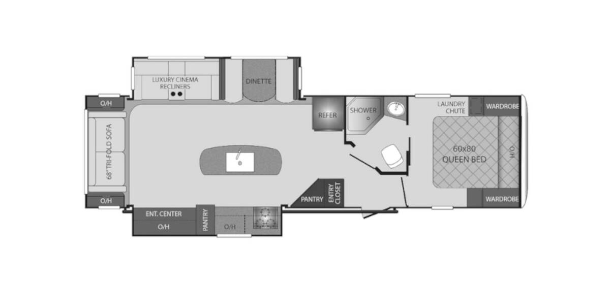 2020 Keystone Bullet Premier 30RIPR Travel Trailer at Big Adventure RV STOCK# BU20422 Floor plan Layout Photo