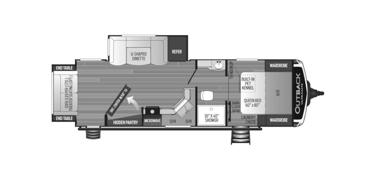 2020 Keystone Outback Ultra-Lite 252URS Travel Trailer at Big Adventure RV STOCK# OU20417 Floor plan Layout Photo