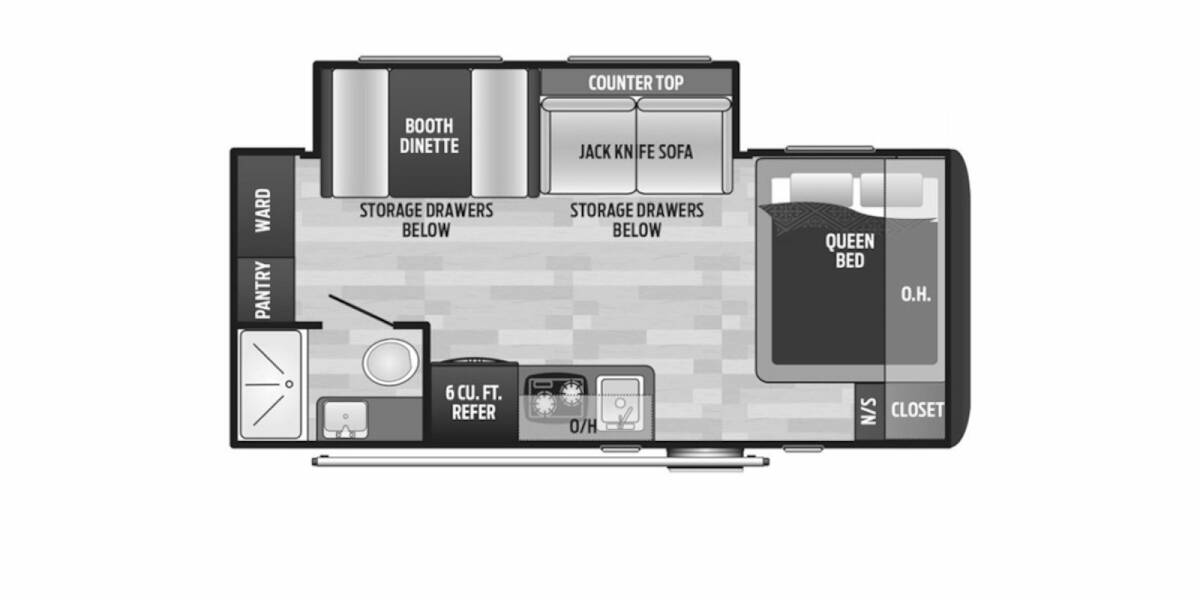 2020 Keystone Hideout LHS Single Axle 186LHS Travel Trailer at Big Adventure RV STOCK# Hi20426 Floor plan Layout Photo