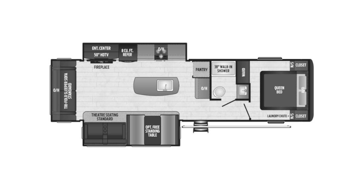 2020 Keystone Hideout 30RLDS Travel Trailer at Big Adventure RV STOCK# Hi20433 Floor plan Layout Photo