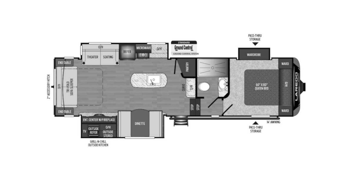 2021 Keystone Laredo Super-Lite 298SRL Fifth Wheel at Big Adventure RV STOCK# LA21456 Floor plan Layout Photo