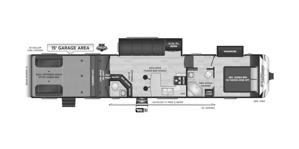 2022 Keystone Fuzion Impact 415 Fifth Wheel at Big Adventure RV STOCK# IM23820F Floor plan Layout Photo