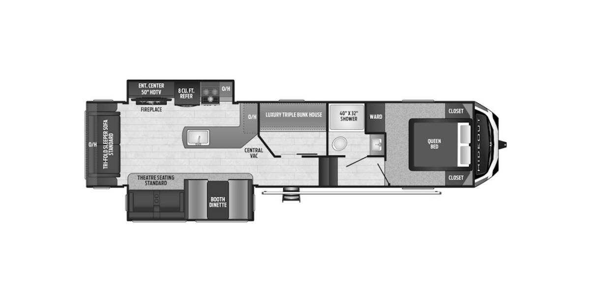 2021 Keystone Hideout 320MBDS Fifth Wheel at Big Adventure RV STOCK# Hi21320MBDS2 Floor plan Layout Photo