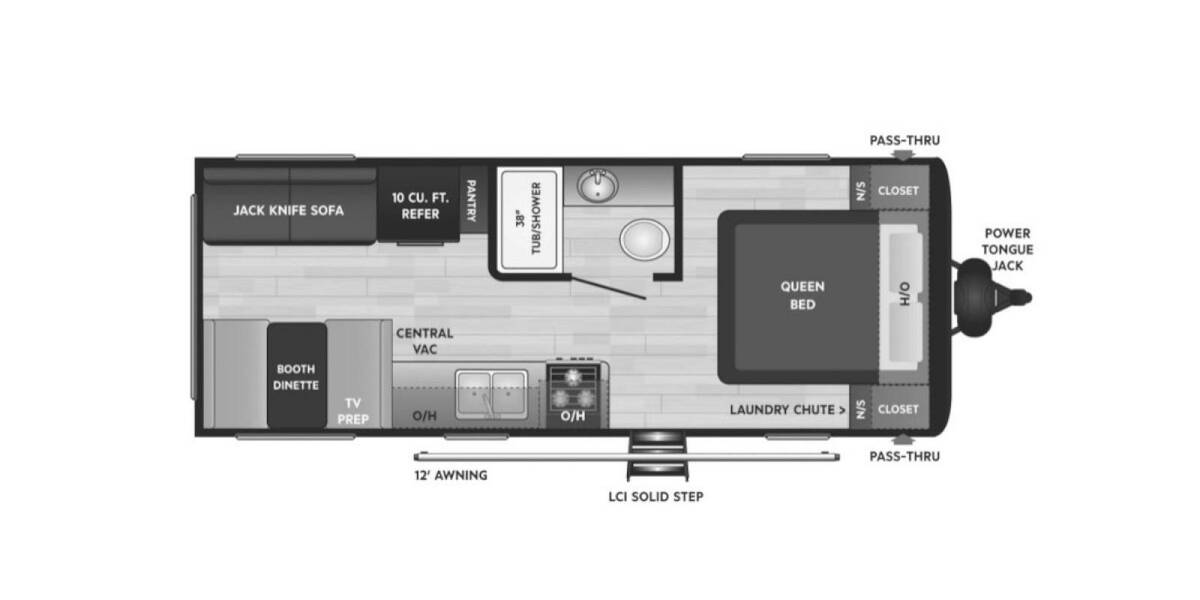 2022 Keystone Hideout 202RD Travel Trailer at Big Adventure RV STOCK# KH22009 Floor plan Layout Photo