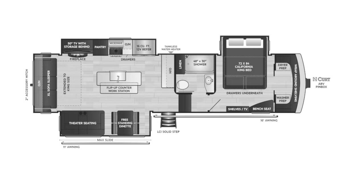 2024 Keystone Arcadia 3260RL Fifth Wheel at Big Adventure RV STOCK# AR24844 Floor plan Layout Photo