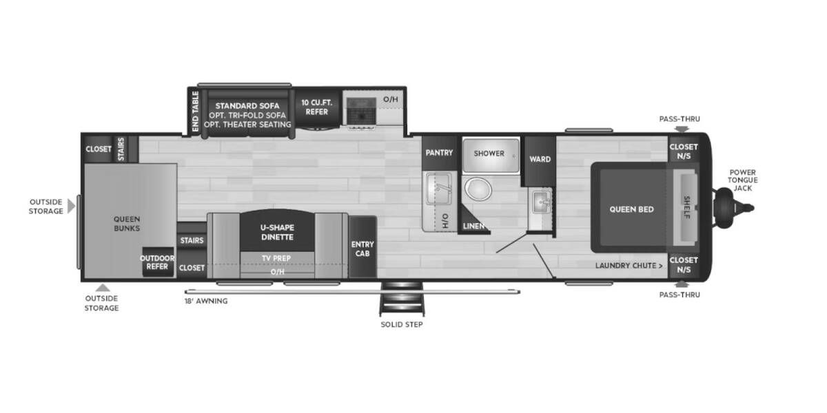 2024 Keystone Hideout 32TQS Travel Trailer at Big Adventure RV STOCK# Hi24841 Floor plan Layout Photo