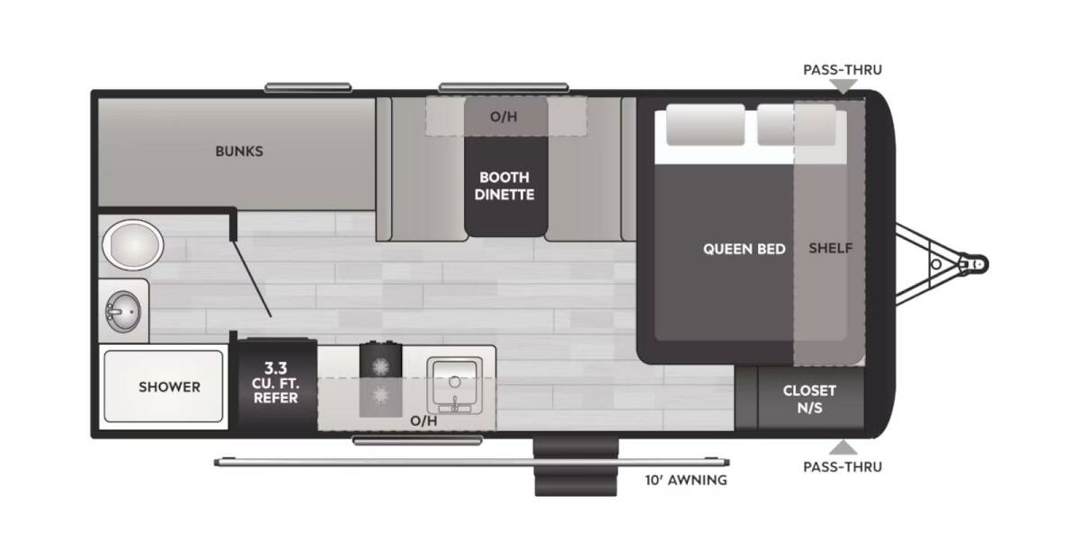 2024 Keystone Hideout Sport Single Axle 175BH Travel Trailer at Big Adventure RV STOCK# Hi24858 Floor plan Layout Photo