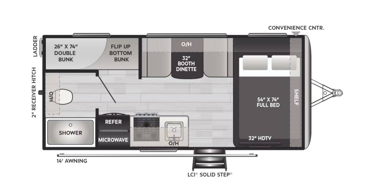 2024 Keystone Outback OBX 17BH Travel Trailer at Big Adventure RV STOCK# OU24859 Floor plan Layout Photo