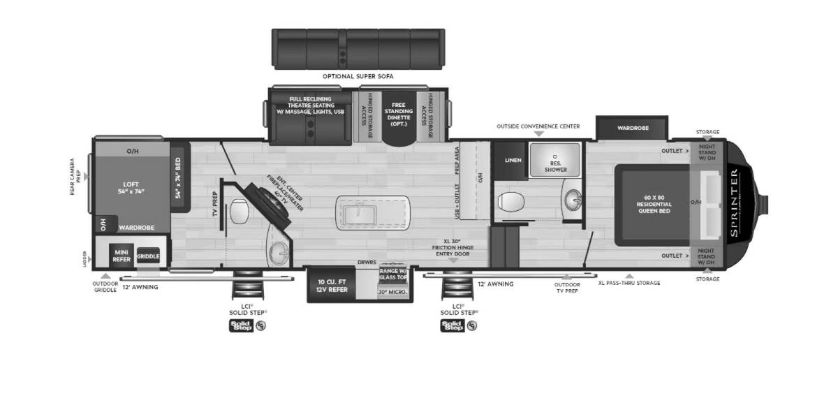 2024 Keystone Sprinter 35BH Fifth Wheel at Big Adventure RV STOCK# SP24857 Floor plan Layout Photo