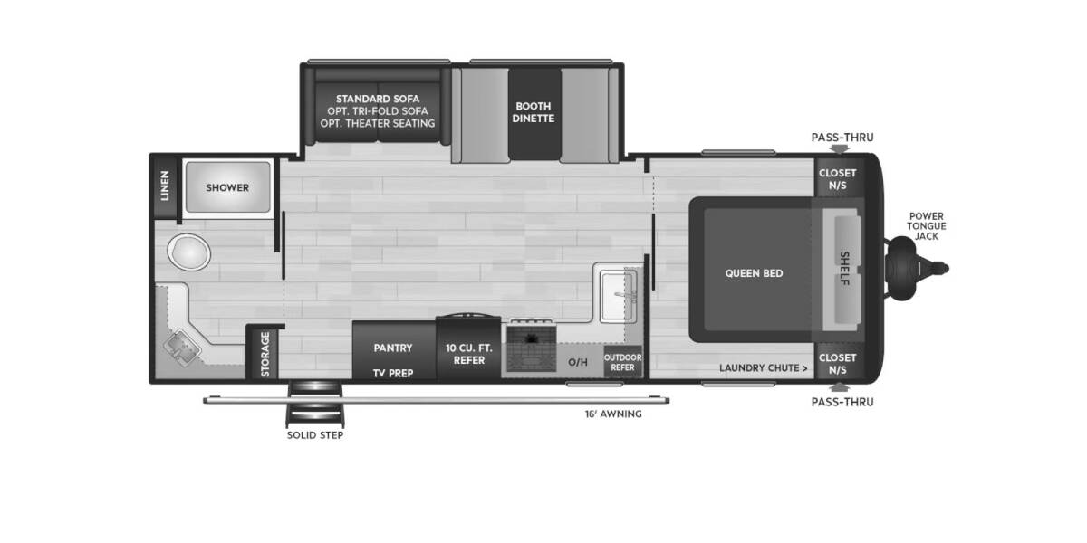 2024 Keystone Hideout 24RBS Travel Trailer at Big Adventure RV STOCK# Hi24884 Floor plan Layout Photo
